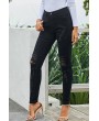 Black Ripped Distressed High Waist Casual Jeans
