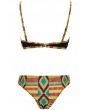 Brown Tribal Print Cutout Apparel 2pc Swimsuit