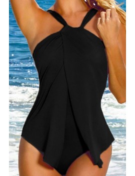 Halter High Neck Split Front Tied Backless Apparel One Piece Swimsuit