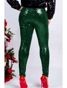 Green Glitter Sequin Apparel Plus Size Pants
