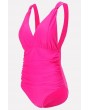 V Neck Ruched Padded Apparel One Piece Swimsuit