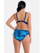 Blue Floral Underwire Push Up Tie Sides Apparel Plus Size Swimwear