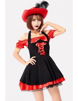 Black Pirate Lolita Halloween Cosplay swimwear