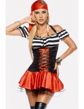 Red Apparel Pirate Dress Halloween swimwear