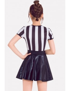 Black-white Stripe Referee Dress Apparel Halloween swimwear