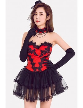 Red Dancer Dress Apparel Halloween swimwear