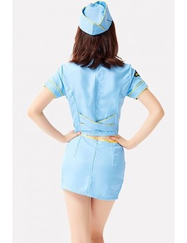 Light-blue Stewardess Apparel Halloween swimwear