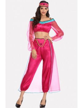 Hot-pink Aladdin Princess Apparel Halloween Cosplay swimwear