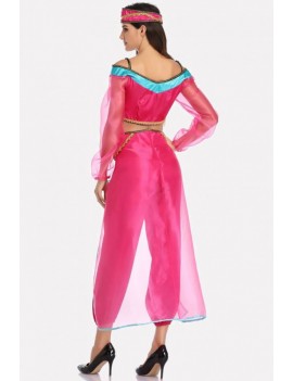 Hot-pink Aladdin Princess Apparel Halloween Cosplay swimwear