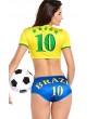 Blue-yellow Football Cheerleader Crop Top Shorts Apparel Sports swimwear