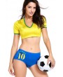Blue-yellow Football Cheerleader Crop Top Shorts Apparel Sports swimwear