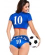 Blue Football Cheerleader Crop Top Shorts Apparel Sports swimwear