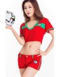 Red High School Cheerleader Uniform 2pc Apparel Sports swimwear