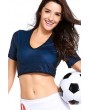 Dark-blue Football Cheerleader Crop Top Shorts Apparel Sports swimwear