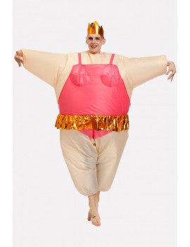 Men Hot-pink Ballet Dancer Inflatable Funny Halloween swimwear