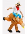 Men Light-brown Ride Bull Inflatable Adult Halloween Cosplay swimwear