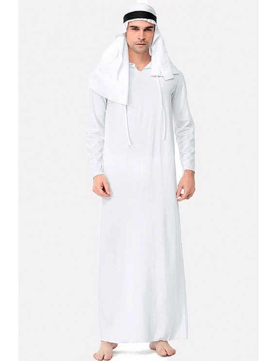 Men White Arab Prince Halloween Cosplay swimwear