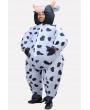 Men Black-white Cow Inflatable Adult Halloween swimwear