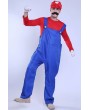 Men Red Mario Suspenders Cosplay swimwear