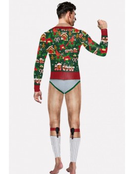Men Multi Graphic Print Jumpsuit Christmas Cosplay swimwear