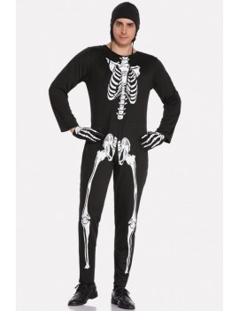 Men Black Skeleton Horror Halloween Cosplay swimwear