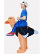 Men Orange Ride Ostrich Inflatable Funny Halloween swimwear