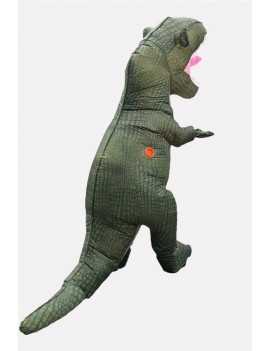 Men Army-green Tyrannosaurus Rex Inflatable Adult Halloween swimwear