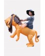 Men Orange Ride Lion Inflatable Funny Halloween swimwear