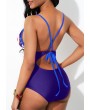 Tie Back Lace Up Front One Piece Swimwear
