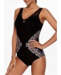 Strappy Back Lace Up Front One Piece Swimwear