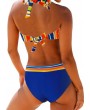 Multicolor Striped Tie Back Swimwear Set
