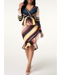 Printed Cross Chest Multi Color Dress