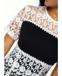 Lace Panel Short Sleeve Sheath Dress