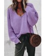 V Neck Long Sleeve Casual Pullover
