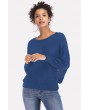 Blue Tied Cutout Long Sleeve Casual Sweater