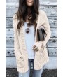 Pocket Open Front Long Sleeve Casual Cardigan