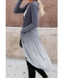 Gray Ombre Button Up Pocket Long Sleeve Casual Cardigan